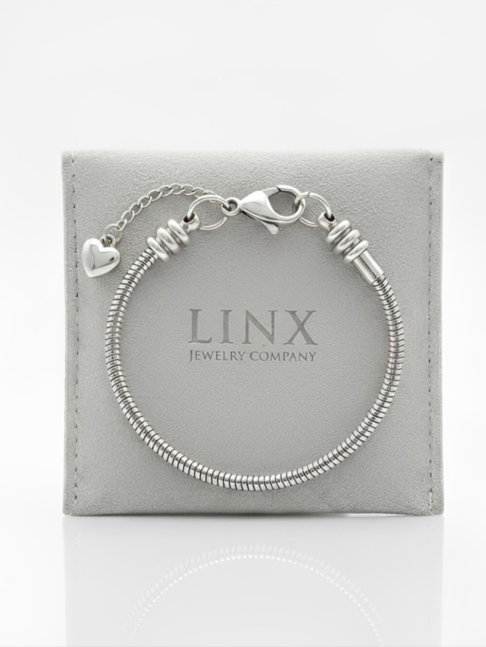 Linx Stainless Steel charm bracelet with extender